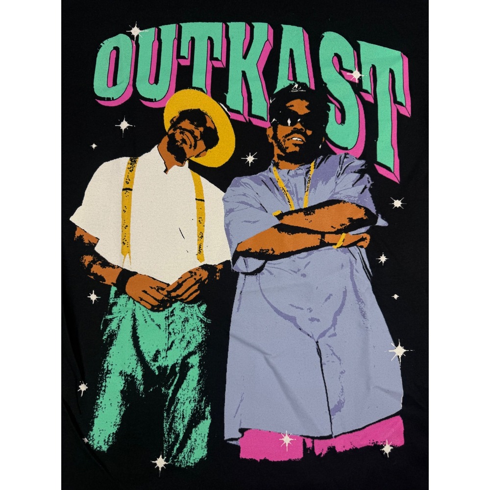 Outkast Graphic T-Shirt Mens Medium Black Hip Hop Andre 3000 Big Boi Rap Tee